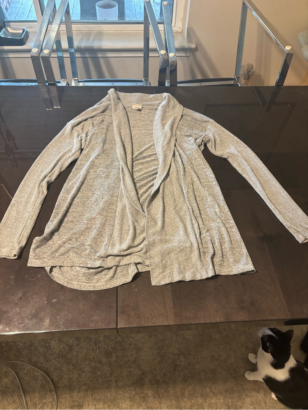 a new day Heather Gray Open-Front Women's Cardigan